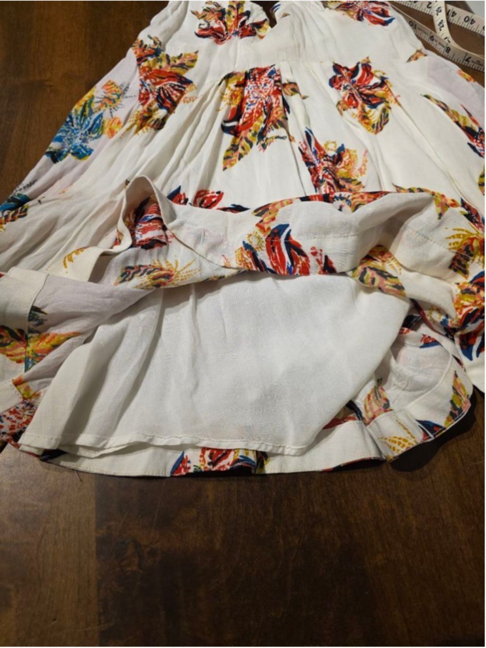 Free People Thought I Was Dreaming Mini Dress XS White Multi-color Floral - Picture 8 of 12